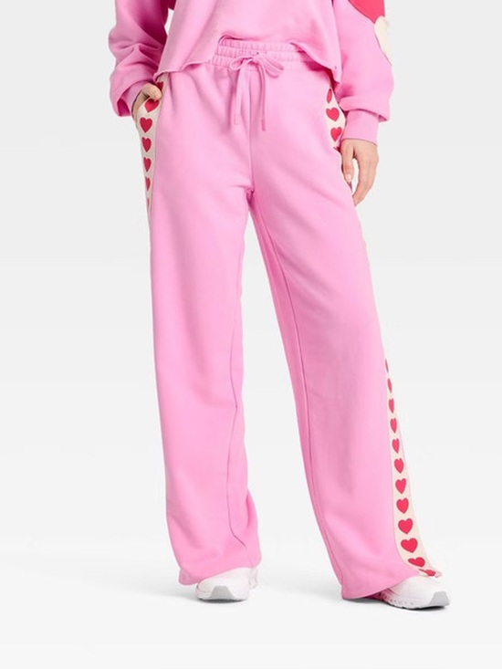 JoyLab Pants - NWT JoyLab Women's Valentine's Day French Terry Wide Leg Sweatpants